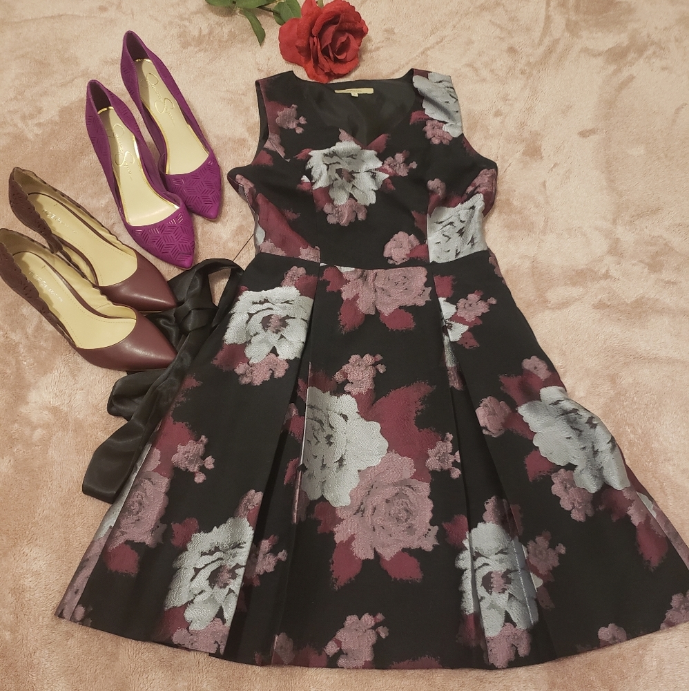 Full Lined RW & Co Damask Dress